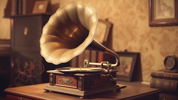 Antique Gramophone Playing Vintage Records _24xjpg