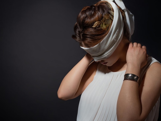 Woman in blindfold, Stock image