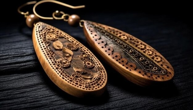 Antique jewelry crafted with precious gemstones on dark background generated by artificial intelligence