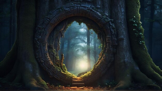 Antique Keyhole in Mystical Forest