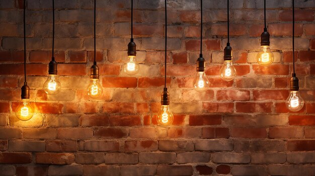 Antique lamp brightens old brick wall