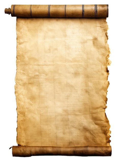 Фото Старинный пергамент, изолированный на белом
