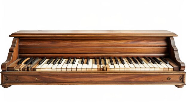 Foto pianoforte antico con custodia di legno