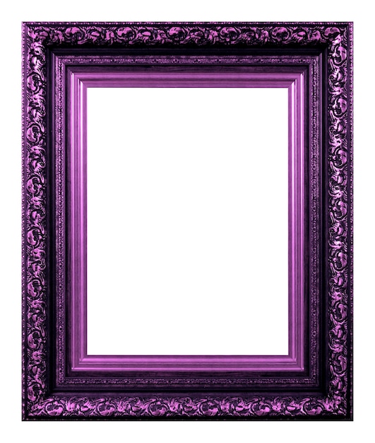 Antique purple frame isolated on the white background