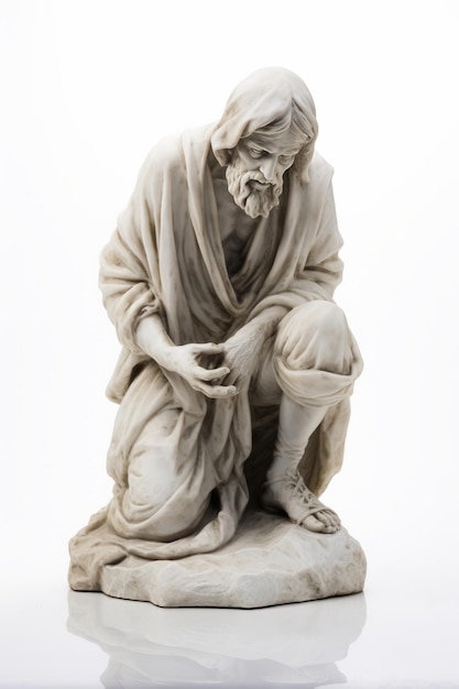 Photo an antique sculpture of a beggar man ai generation