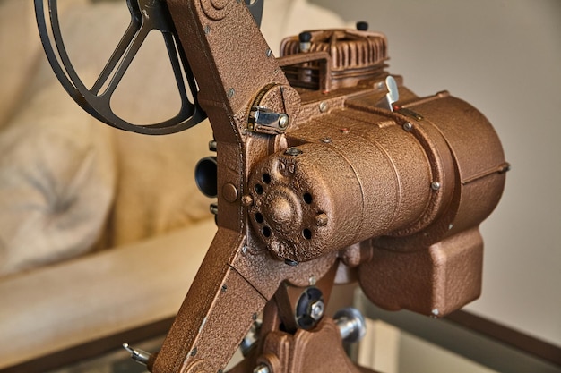 Antique Sewing Machine CloseUp with Textured Metal Details