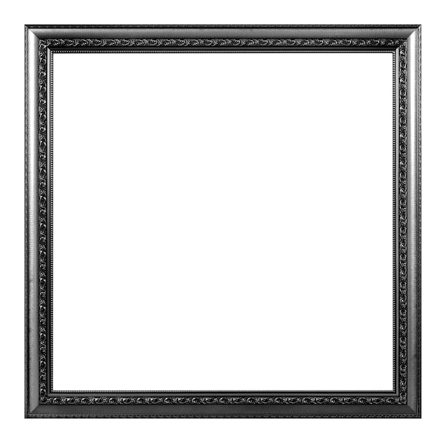 Antique silver frame isolated on the white background vintage style