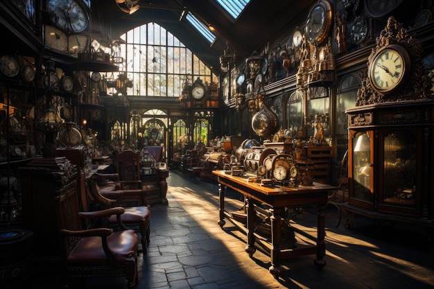 Antique store with vintage items and nostalgic atmosphere generative IA