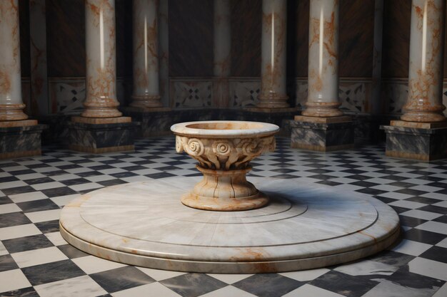 Photo antique vase on a marble floor