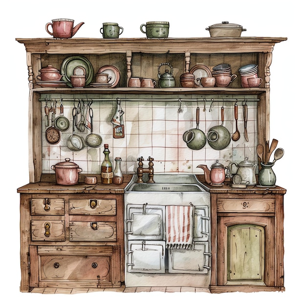 Photo antique victorian kitchen cottagecore simple living