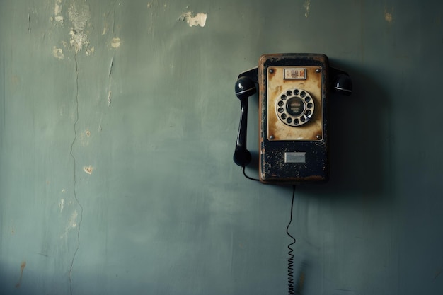 Photo antique wall phone display