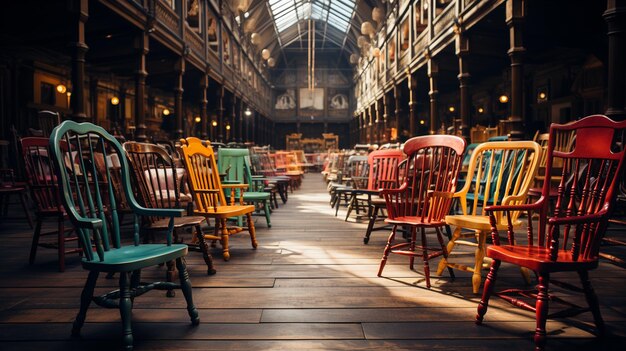 Antique wooden chairs