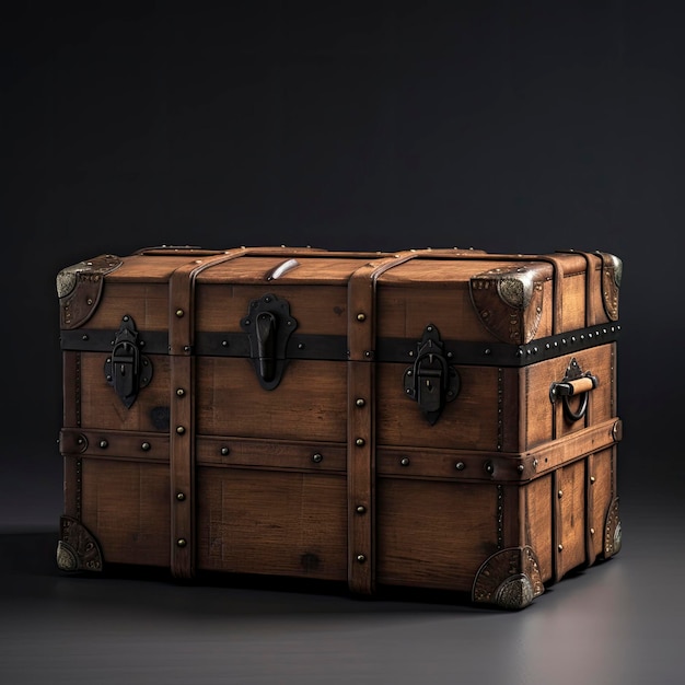 An antique wooden chest