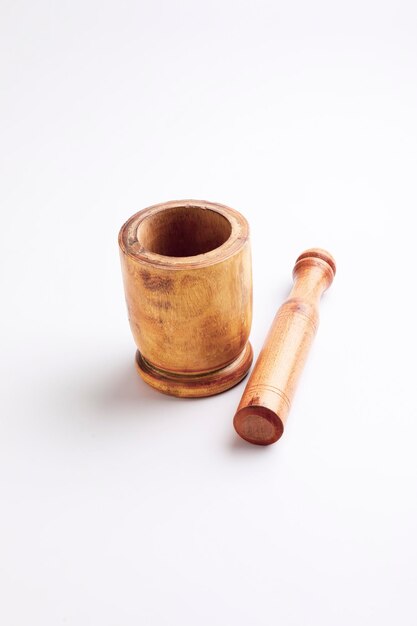 Antique Wooden Mortar With Pestle Also Know as Khalbatta