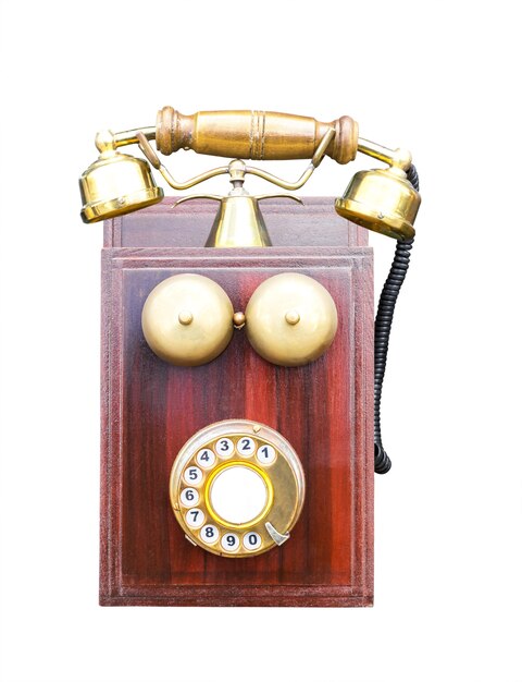 アンティークの木製電話