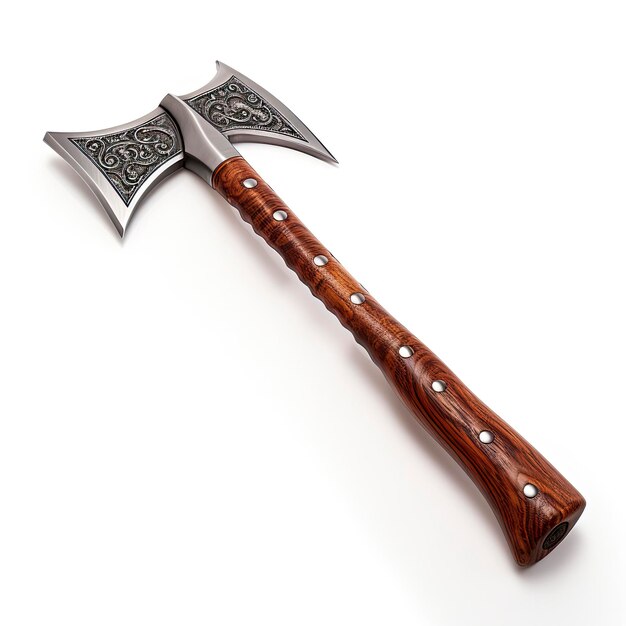 An antique woodenhandled axe