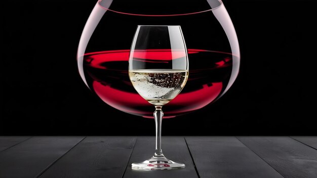 Photo antithesis between red and white wine