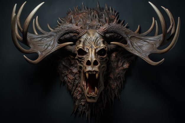 Photo antlered moose head generate ai