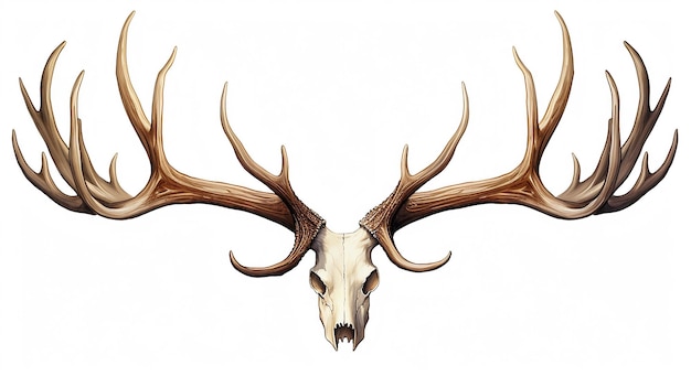 antlers illustration on white isolated background