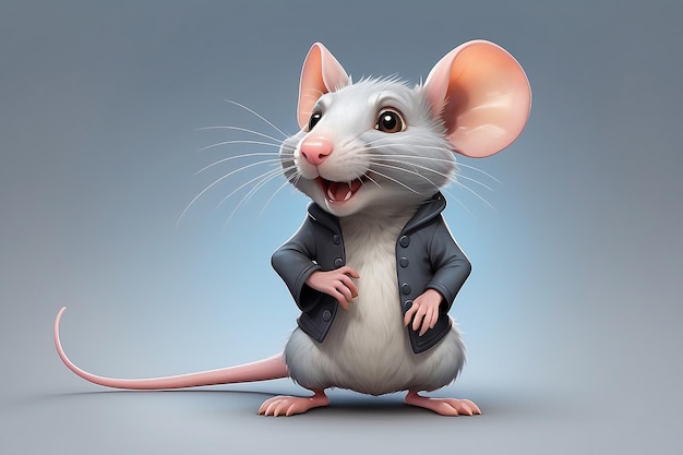 Antropomorfe Rat personage geïsoleerd op de achtergrond