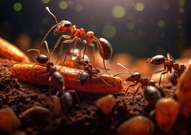 Ants are eusocial insects of the family Formicidae