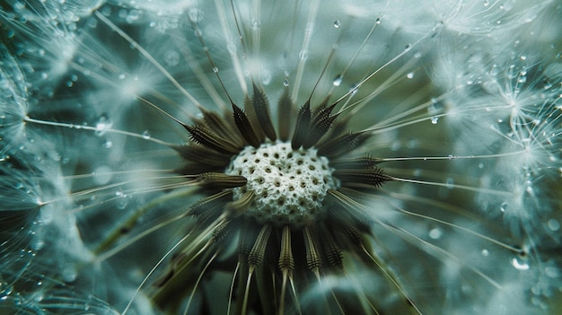 Photo ants eye view of a dandelion