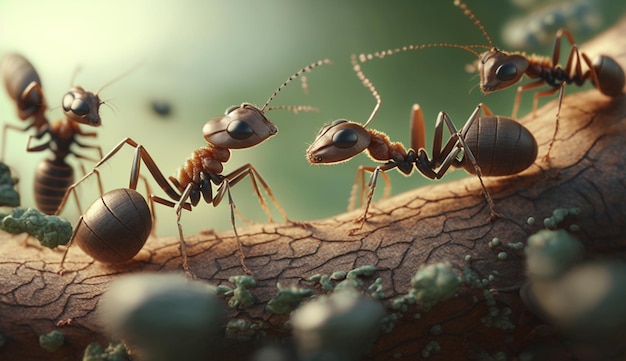 Ants talk to each other tema work concept