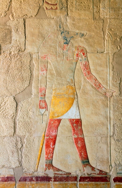 Цветное изображение Древнего Египта Анубиса