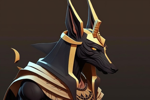Anubis the Egyptian god is depicted digitally