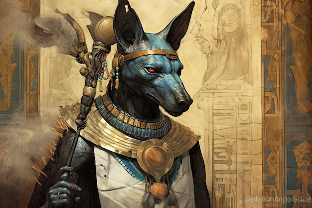 Фото Анубис египетский бог человек с головой собаки
