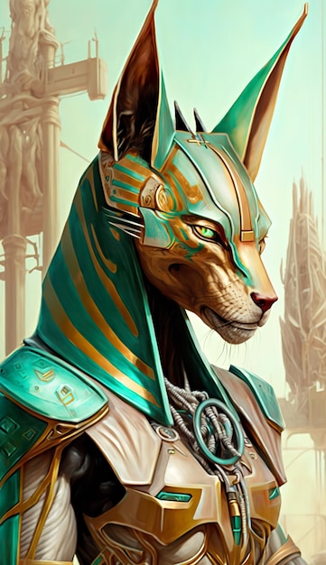 Anubis the egyptian god of the underworld AI generative