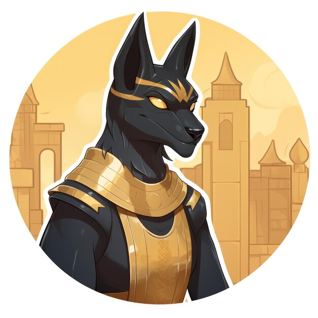 Anubis Egyptian Mythology cartoon character Generative AI