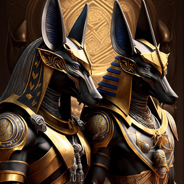 Anubis dio guerriero antropomofizzato in armatura