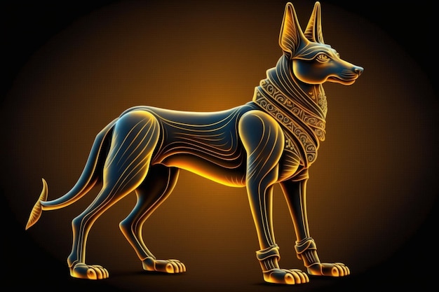 Anubis is a god of Egypt Dog headed monster digital illustration in isolation