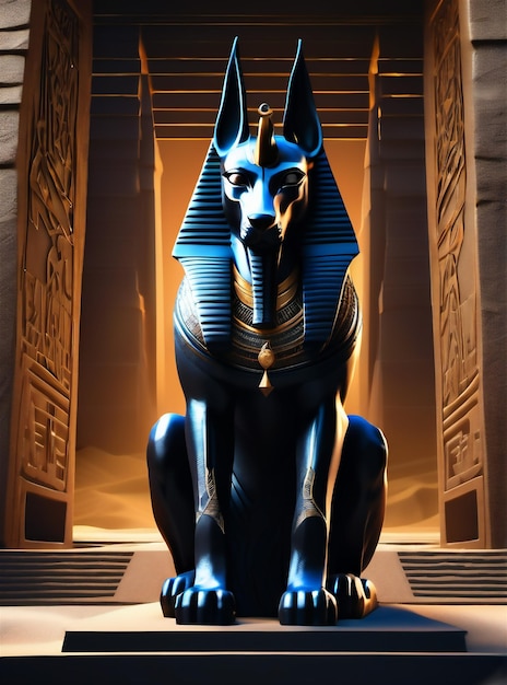 写真 アヌビスのミイラ犬の頭の顔エジプト神話ヴィンテージ