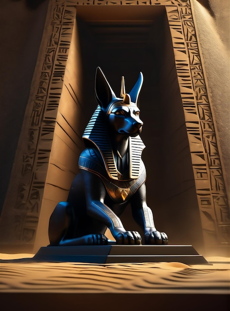 Photo anubis mummy dog head face egypt mythology vintage