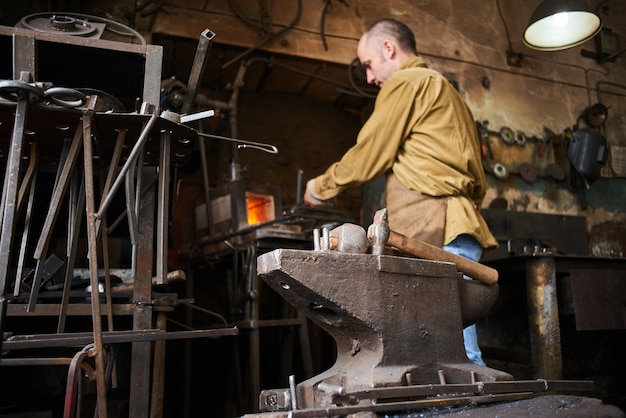 Anvil amid the busy forge to heat items in the oven