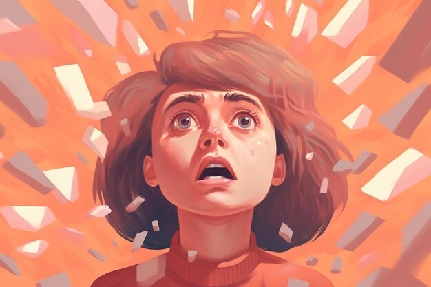  Premium AI Image | anxiety illustration