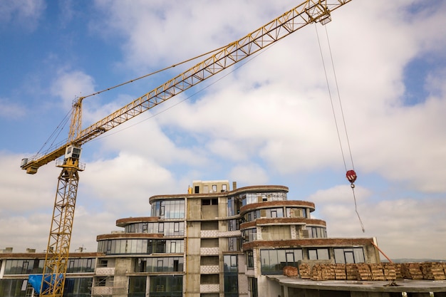 Apartment or office tall building under construction.