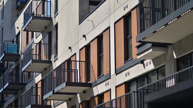 Apartment residential house and home facade architecture and outdoor facilities