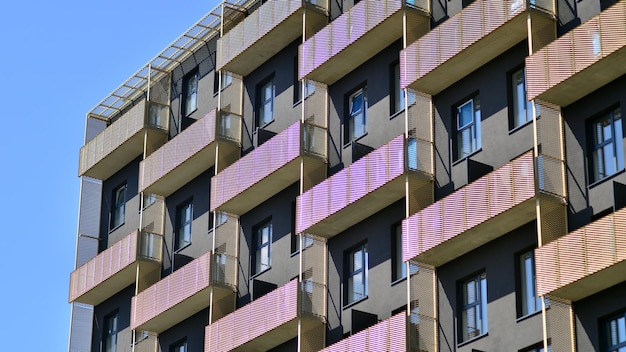 Apartment residential house and home facade architecture and outdoor facilities