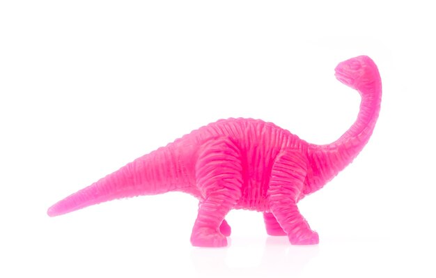 写真 プラスチックでできたアパトサウルス。白い背景で隔離の恐竜のおもちゃ