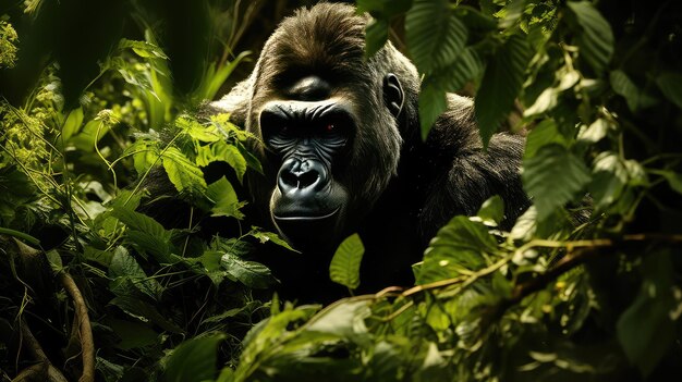 Ape silver back gorilla