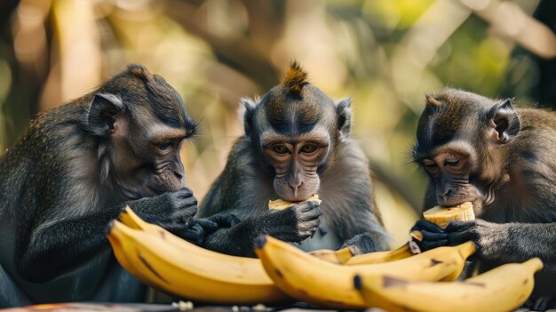 Apen beoordelen een bananenbakkerswedstrijd