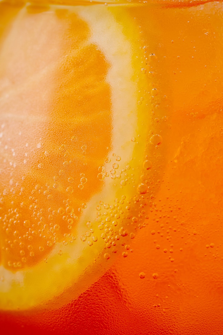 Foto aperol spritz close-up macro-opname