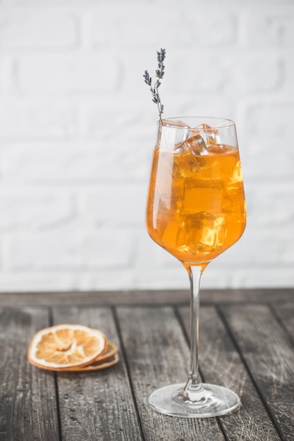 Aperol spritz cocktail in glass on white background