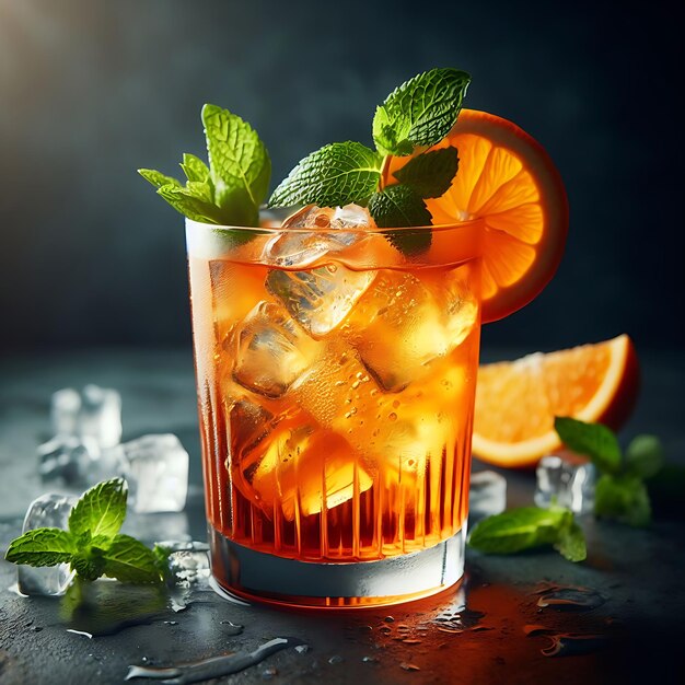 Foto aperol spritz cocktail met ijs