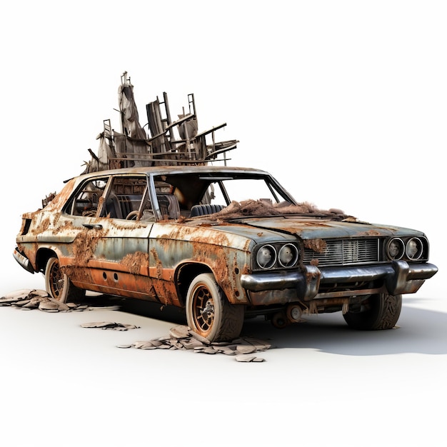 Apocalyptic Car A Multilayered Deconstructed Object Of Explosive Wildlife