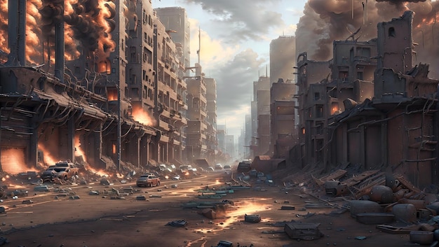 Apocalyptic Cityscape Desolation and Destruction