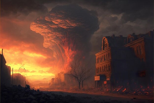 Apocalyptic cityscape